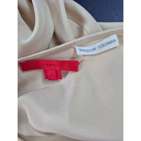 2 Piece Shamask 100% Silk Wide Leg Pant Set Champagne Ivory Sz 1 (M) - Picture 7 of 9